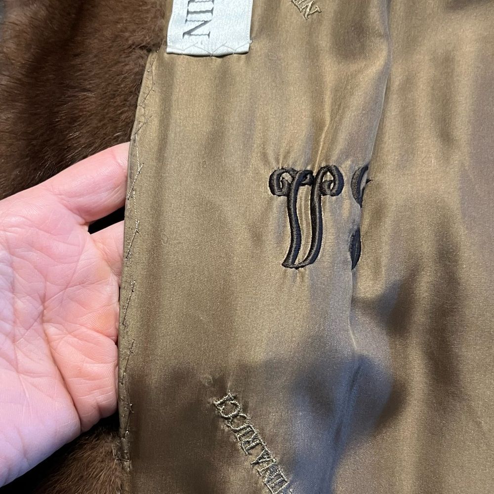 Vintage Nina Ricci Natural Female Let Out Mink Fur Coat Size M Genuine Womens - Picture 11 of 16